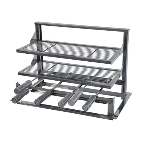 Suportes e grill para churrasqueira