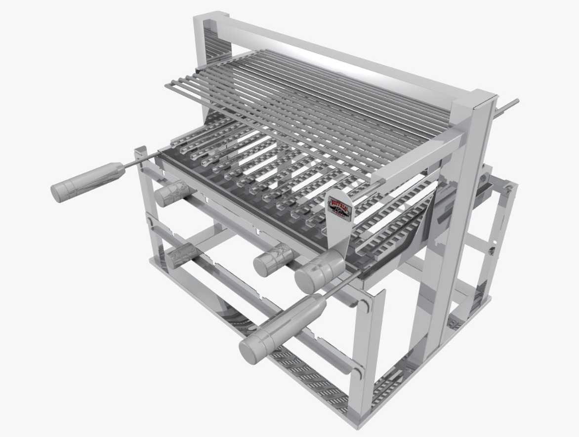 Suportes e grill para churrasqueira